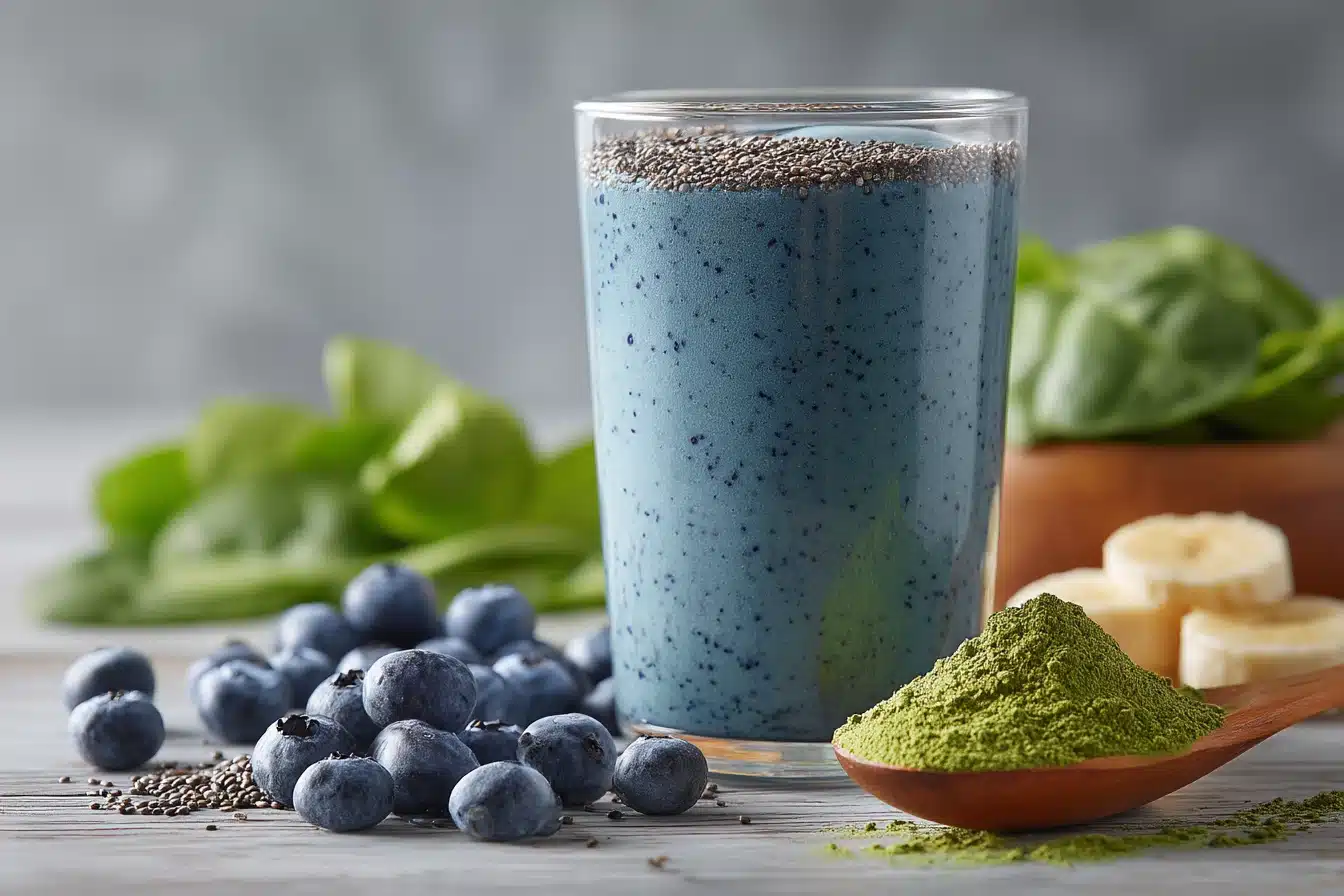 Blueberry matcha smoothie recipe