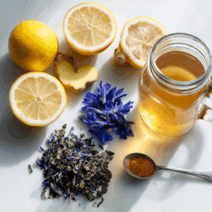 Brazilian Mounjaro tea ingredients on kitchen counter
