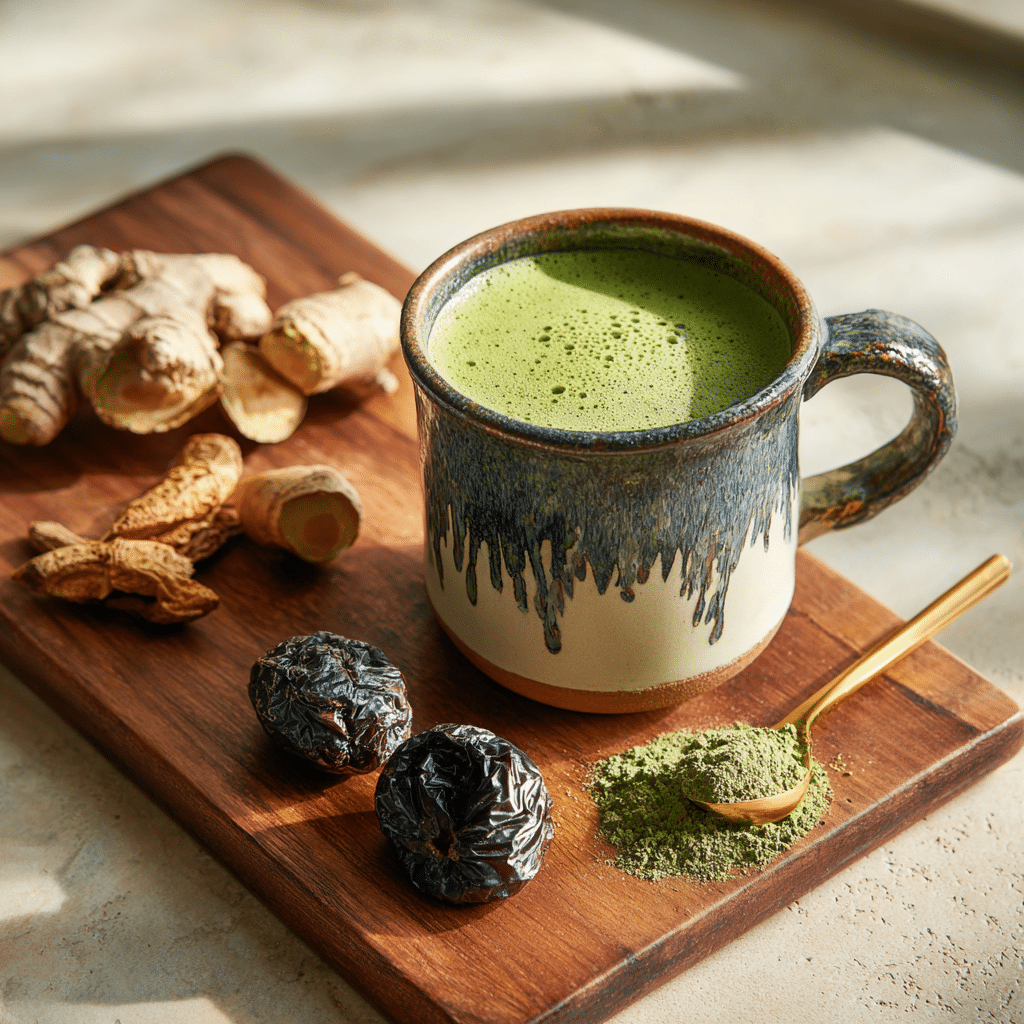 Japanese Mounjaro Detox Drink served in cozy setting