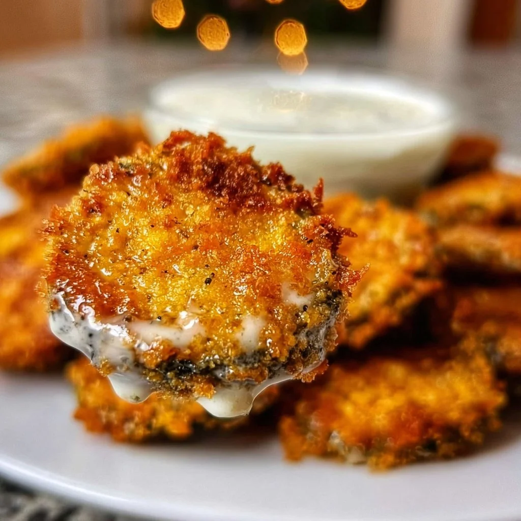 Crispy air fryer fried pickles served as a tasty appetizer