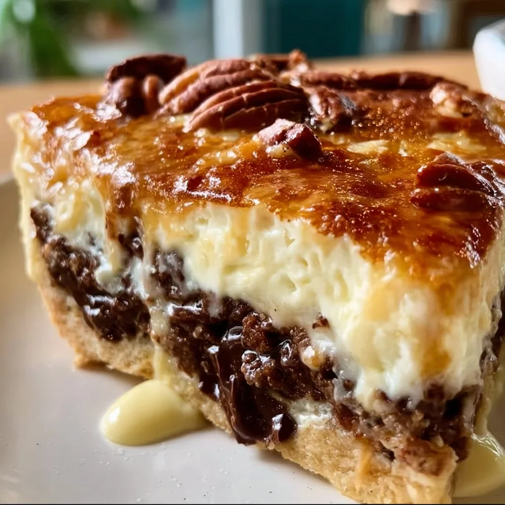 Delicious homemade possum pie served on a rustic wooden table