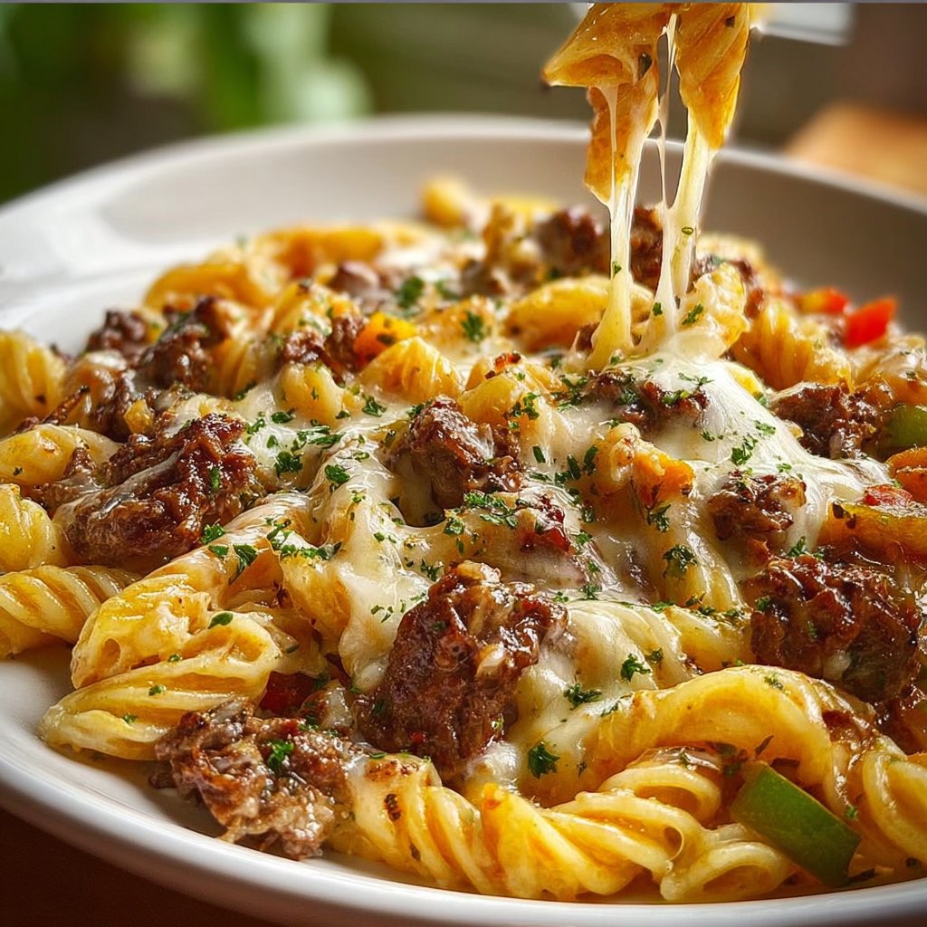Budget-Friendly Philly Cheesesteak Pasta 4 Budget-Friendly Philly Cheesesteak Pasta