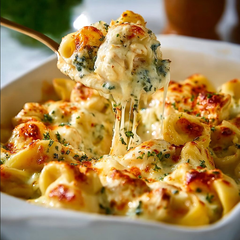 Cheesy Chicken Tortellini Bake For Two 4 Cheesy Chicken Tortellini Bake for Two