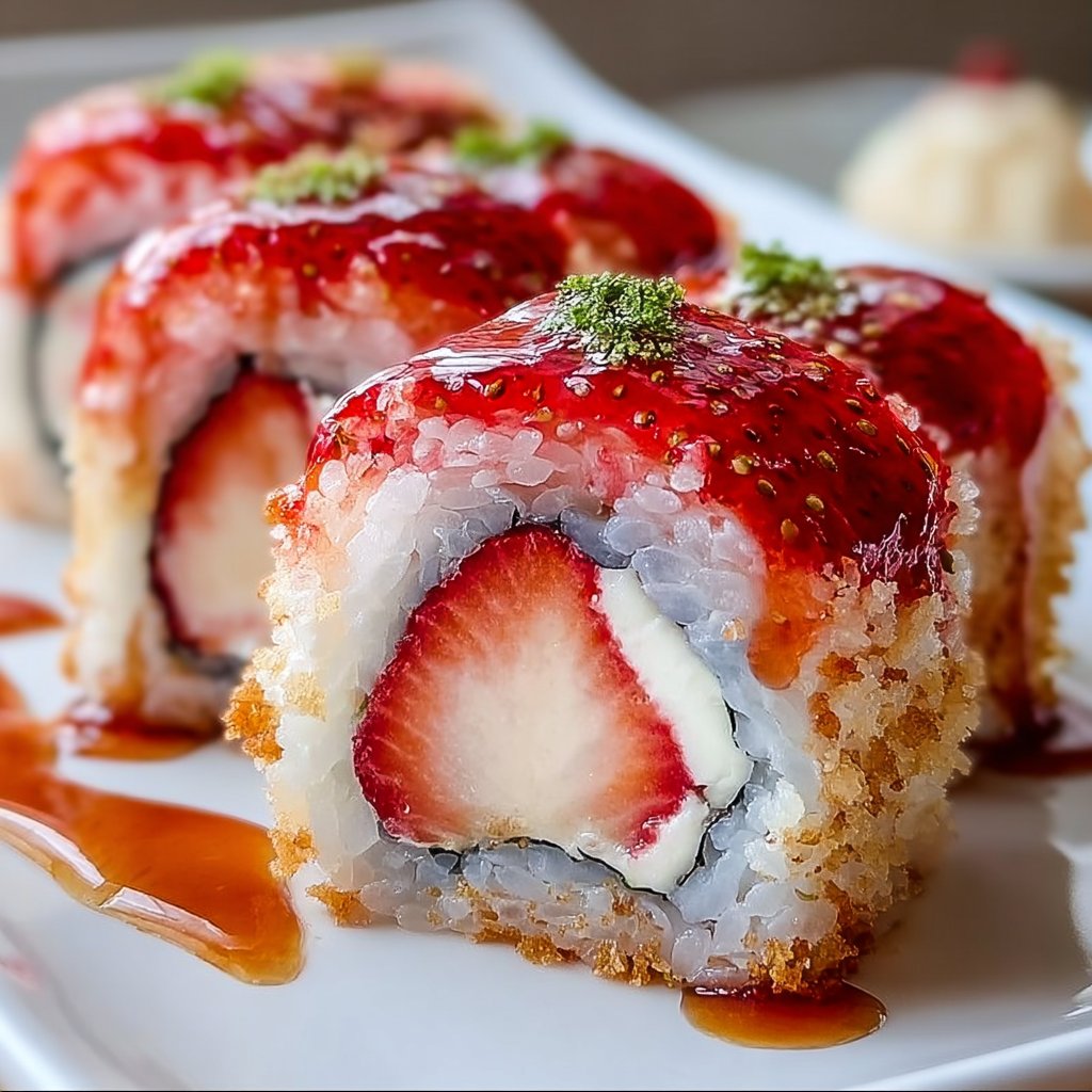 Creative Strawberry Shortcake Sushi Roll 4 Creative Strawberry Shortcake Sushi Roll