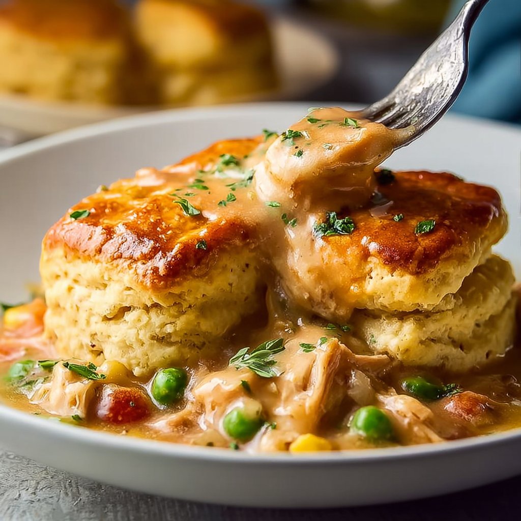 Simple Chicken Pot Pie With Biscuits 4 Simple Chicken Pot Pie with Biscuits