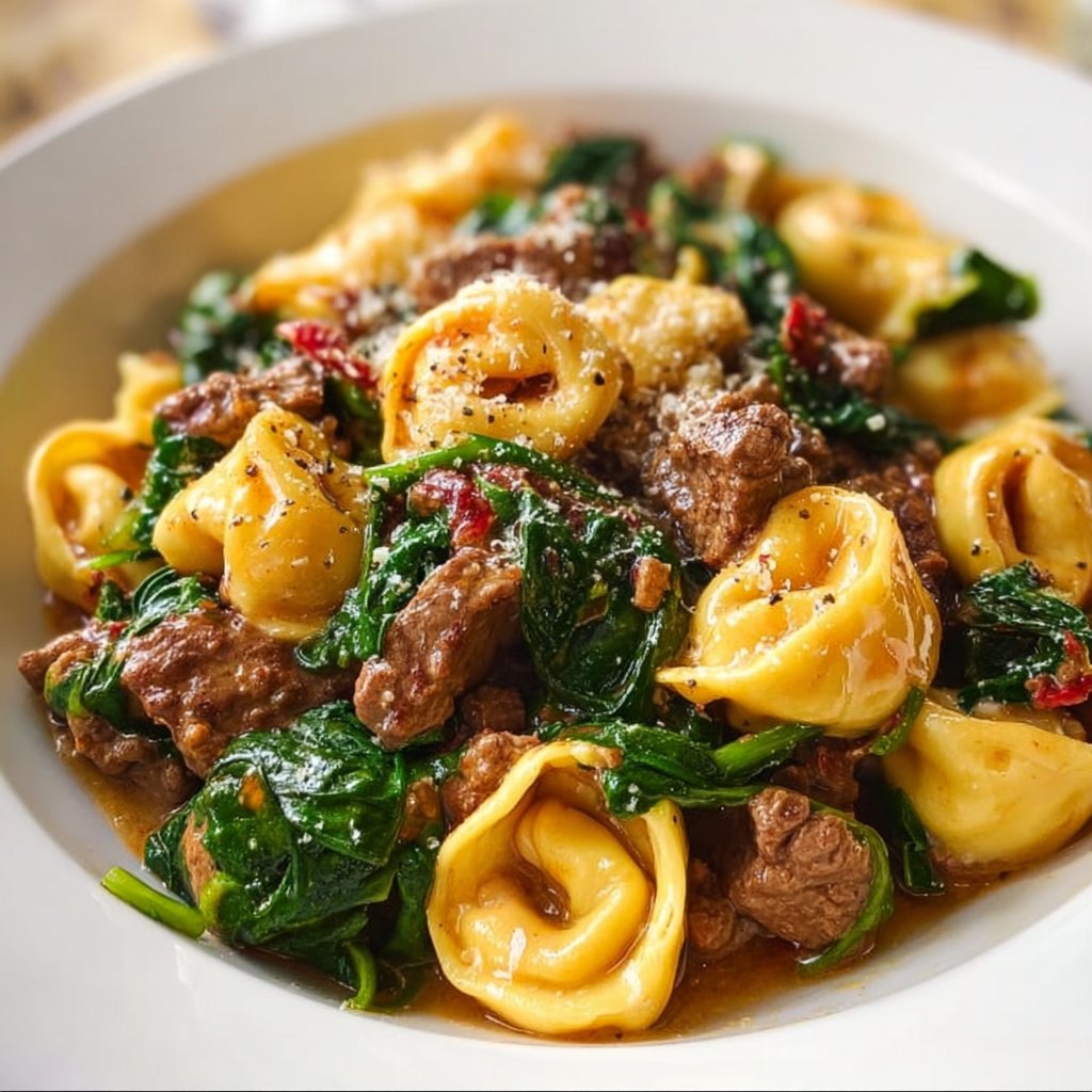 Garlic Butter Beef And Spinach Tortellini 4 Garlic Butter Beef and Spinach Tortellini
