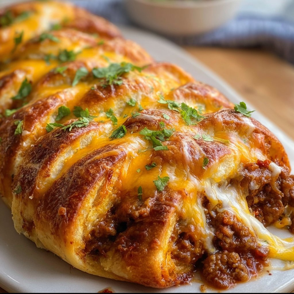 Cheesy Taco Braid Beef 4 Cheesy Taco Braid Beef