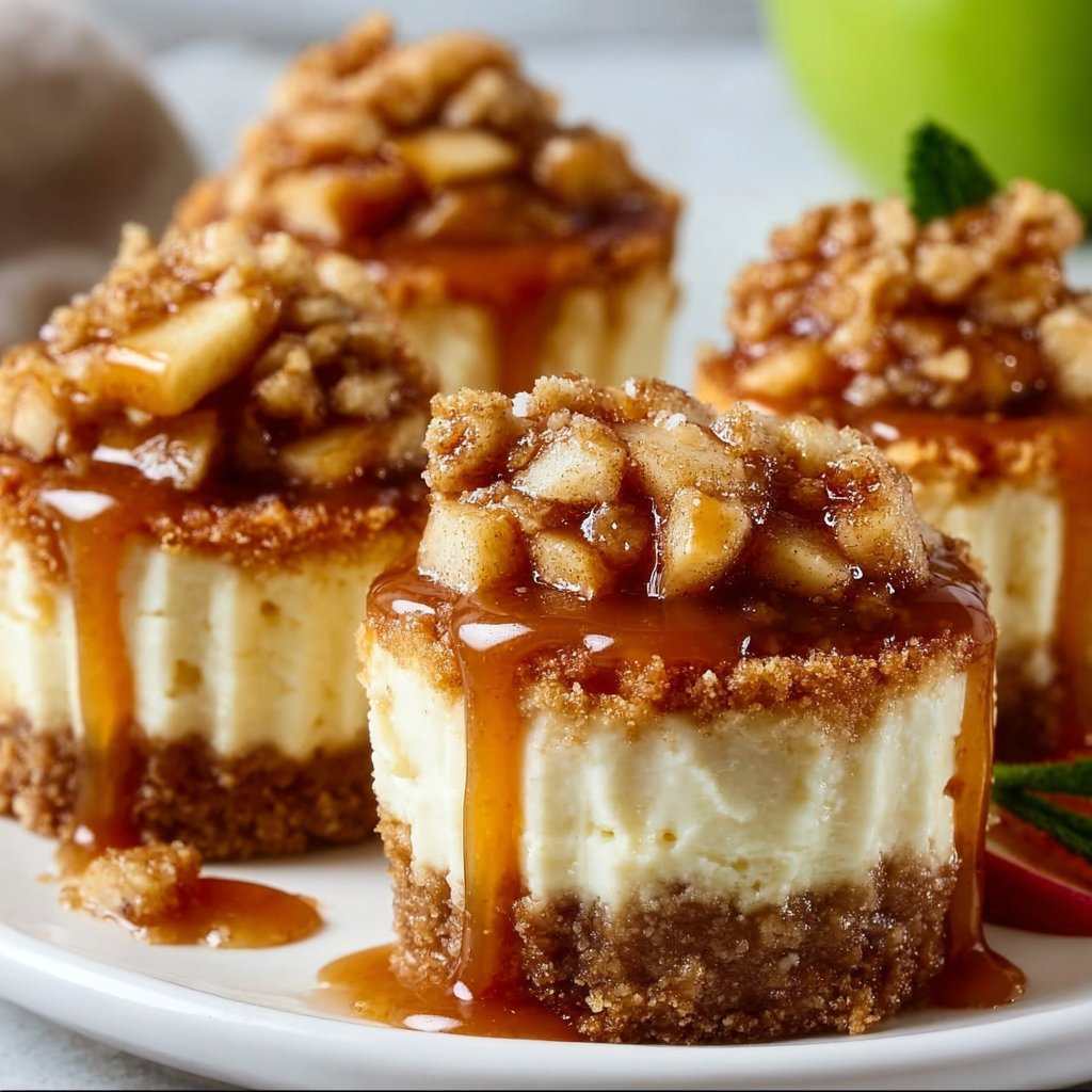 Apple Crisp Mini Cheesecakes 4 Apple Crisp Mini Cheesecakes