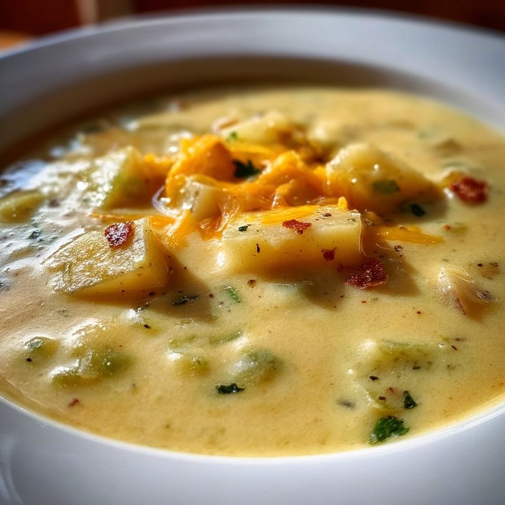 Potato Green Chili Cheese Soup 4 Potato Green Chili Cheese Soup