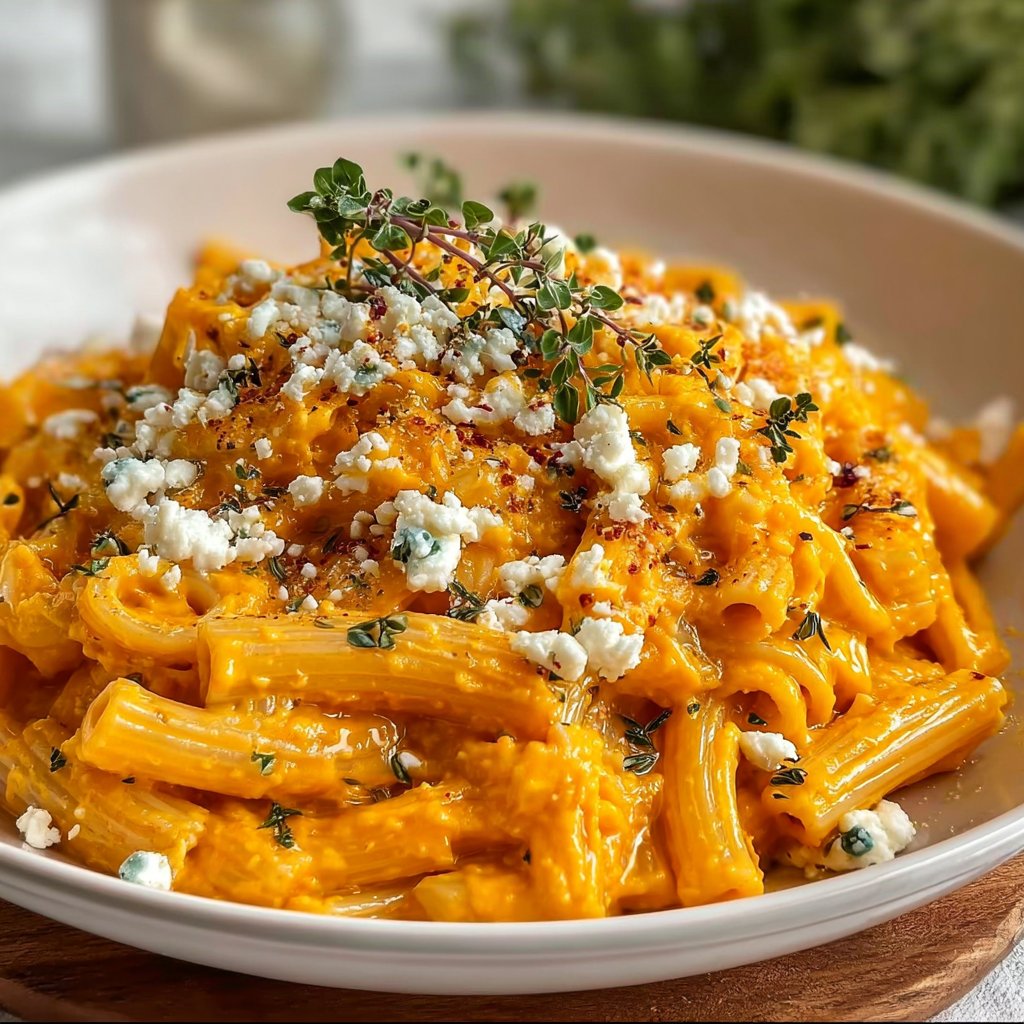 Pasta With Pumpkin Sauce And Feta 4 Pasta with Pumpkin Sauce and Feta