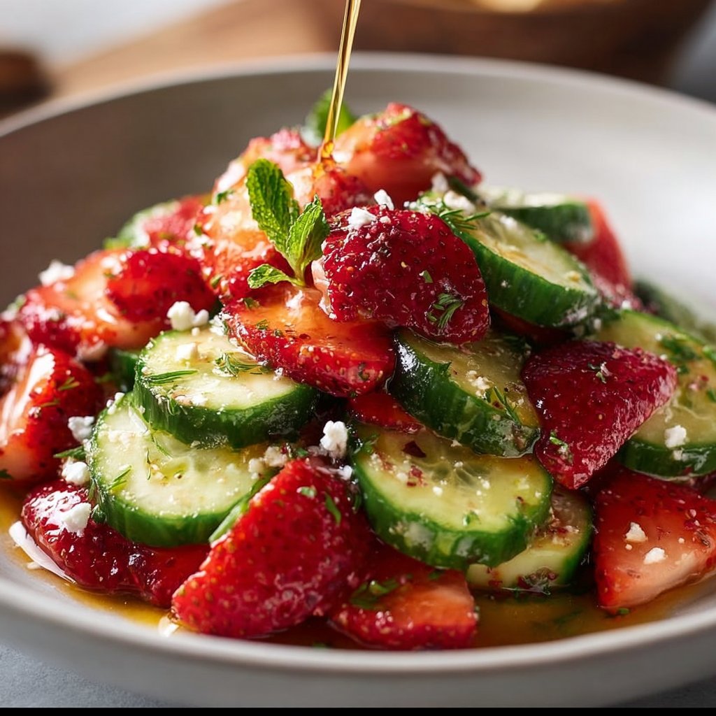 Cucumber Strawberry Salad 4 Cucumber Strawberry Salad