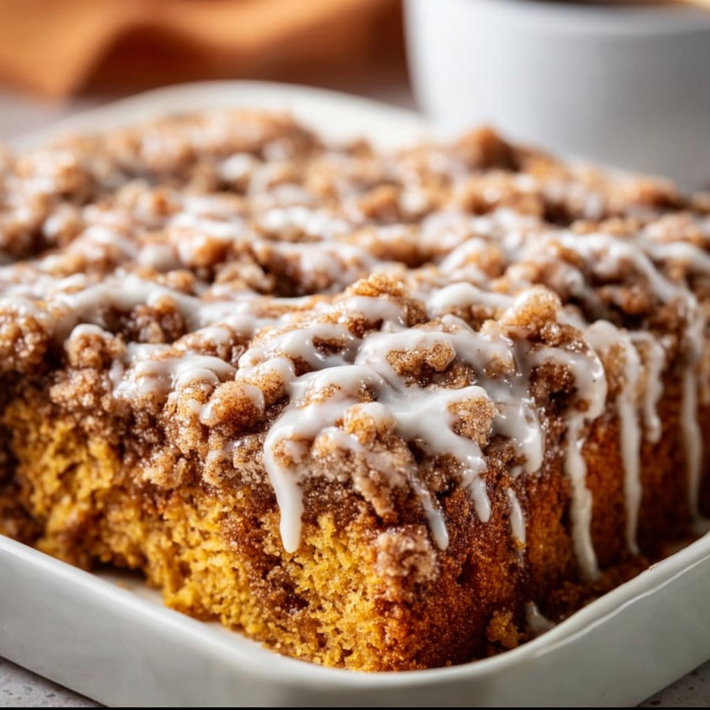 Pumpkin Coffee Cake With Streusel And Vanilla Icing 4 Pumpkin Coffee Cake with Streusel and Vanilla Icing