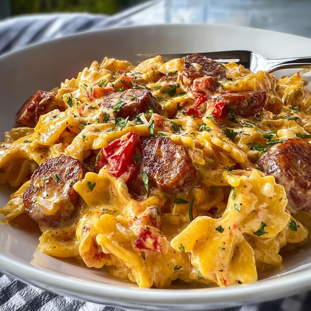 One Pot Creamy Cajun Sausage Pasta 4 One Pot Creamy Cajun Sausage Pasta