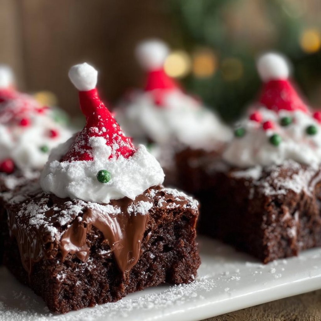 Santa Hat Brownies 4 Santa Hat Brownies