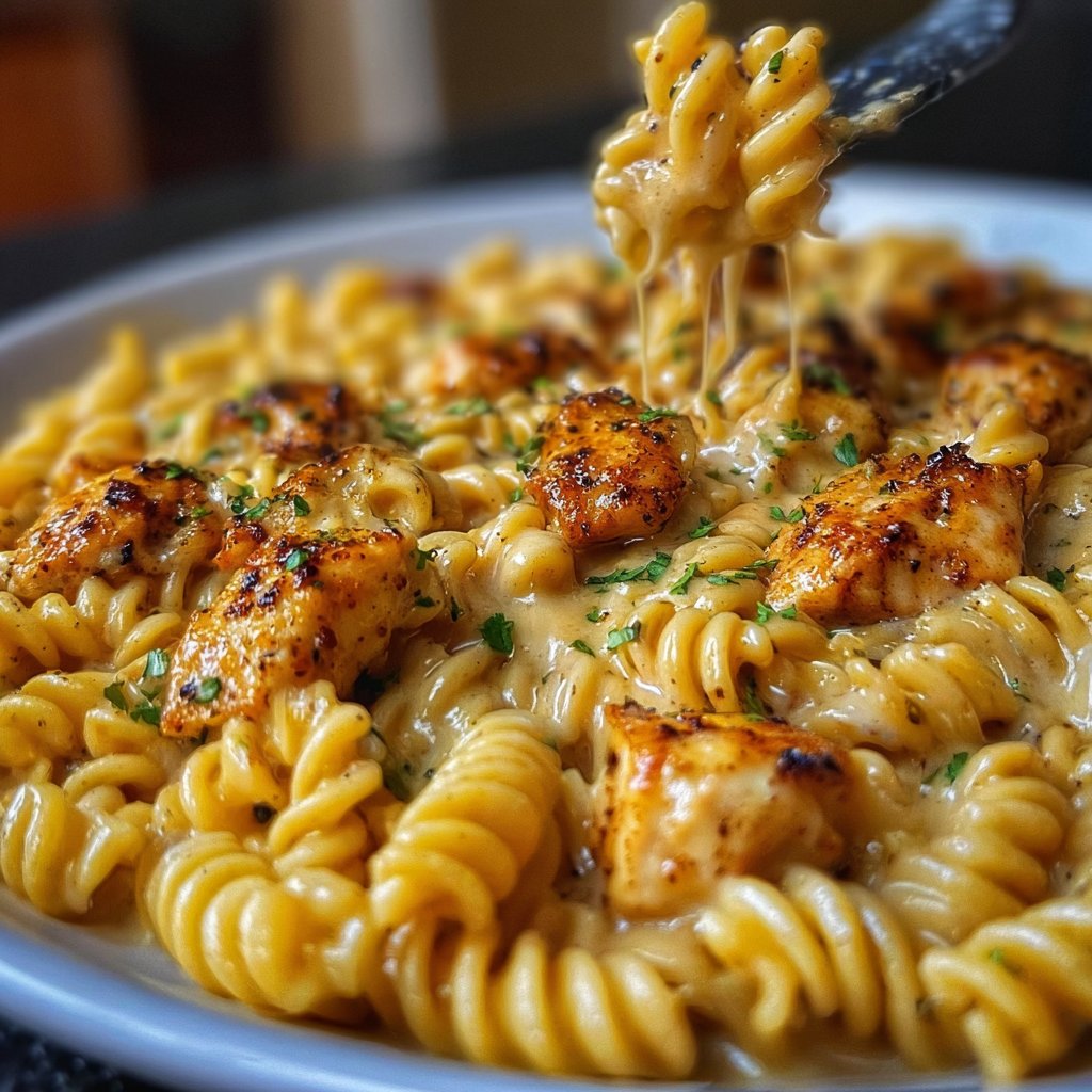 Cheesy Cajun Garlic Chicken Rotini Skillet 4 Cheesy Cajun Garlic Chicken Rotini Skillet