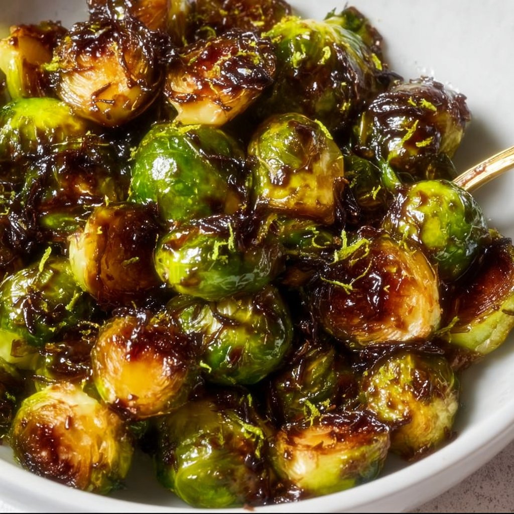 Restaurant-Style Roasted Brussels Sprouts With Balsamic, Honey, And Lemon Zest 4 Restaurant-Style Roasted Brussels Sprouts with Balsamic, Honey, and Lemon Zest