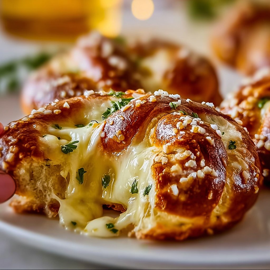 Cheesy Mozzarella Stuffed Soft Pretzels 4 Cheesy Mozzarella Stuffed Soft Pretzels