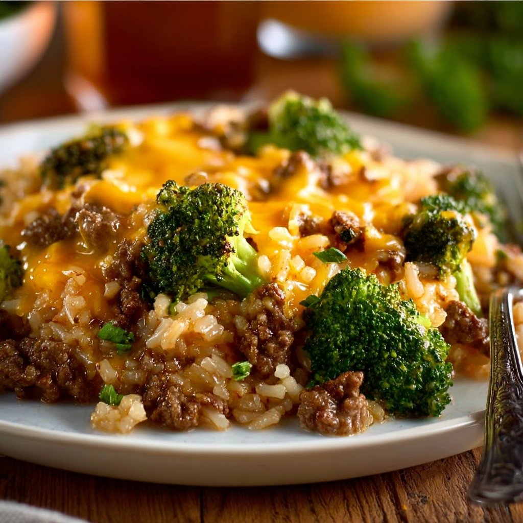 Cheesy Beef Broccoli And Rice 4 Cheesy Beef Broccoli and Rice