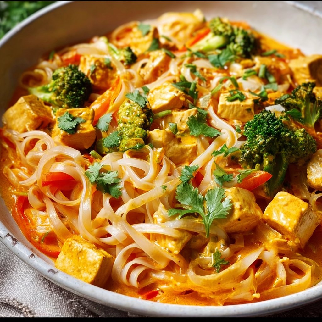 Coconut Curry Chicken With Rice Noodles And Vegetables 4 Coconut Curry Chicken with Rice Noodles and Vegetables