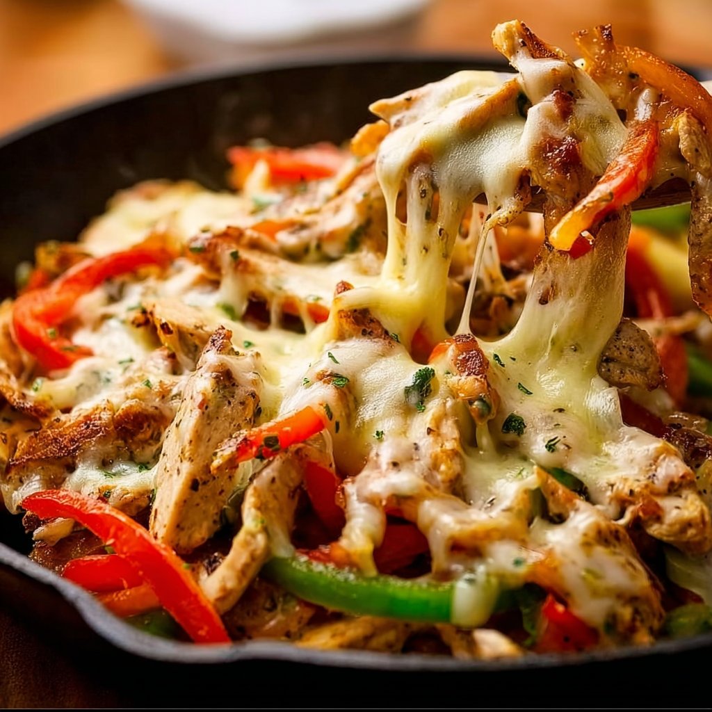 Chicken Cheesesteak Skillet 4 Chicken Cheesesteak Skillet