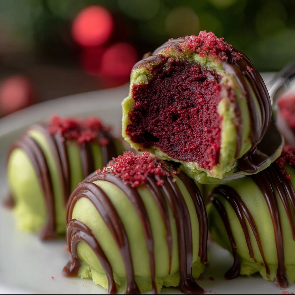 Grinch Oreo Balls With Red Velvet Oreos 4 Grinch Oreo Balls with Red Velvet Oreos