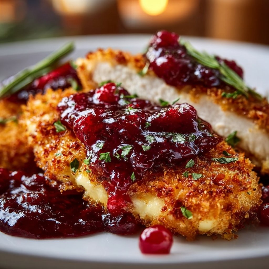 Crusted Turkey Fillets With Cranberry Sauce 4 Crusted Turkey Fillets with Cranberry Sauce