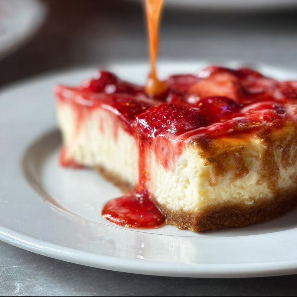 Baked Strawberry Cheesecake 4 Baked Strawberry Cheesecake