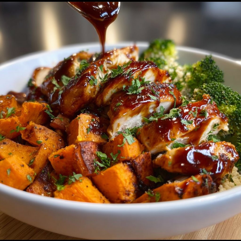 Bbq Chicken And Roasted Sweet Potato Bowl 4 BBQ Chicken and Roasted Sweet Potato Bowl