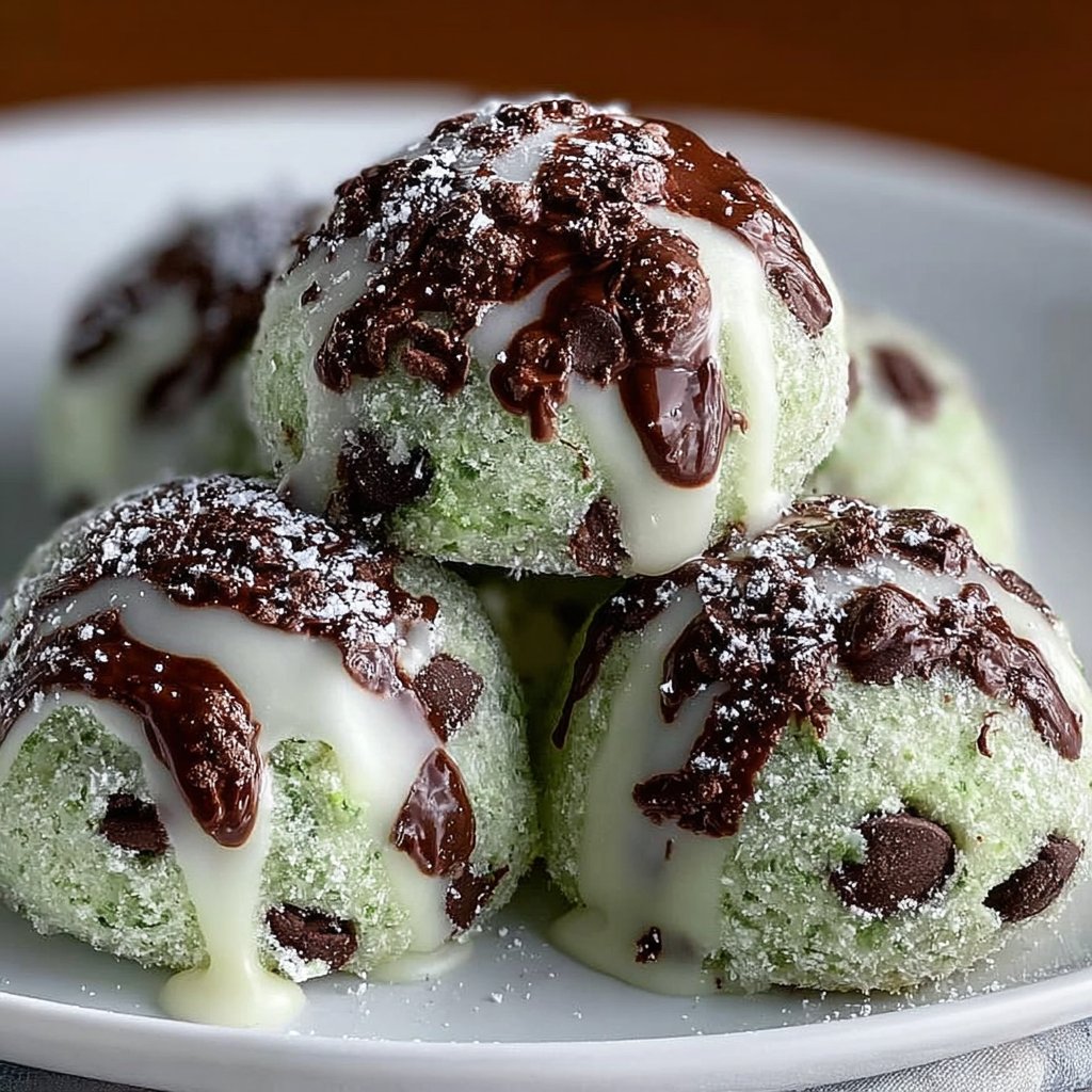 Easy Mint Chocolate Chip Snowball Cookies 4 Easy Mint Chocolate Chip Snowball Cookies