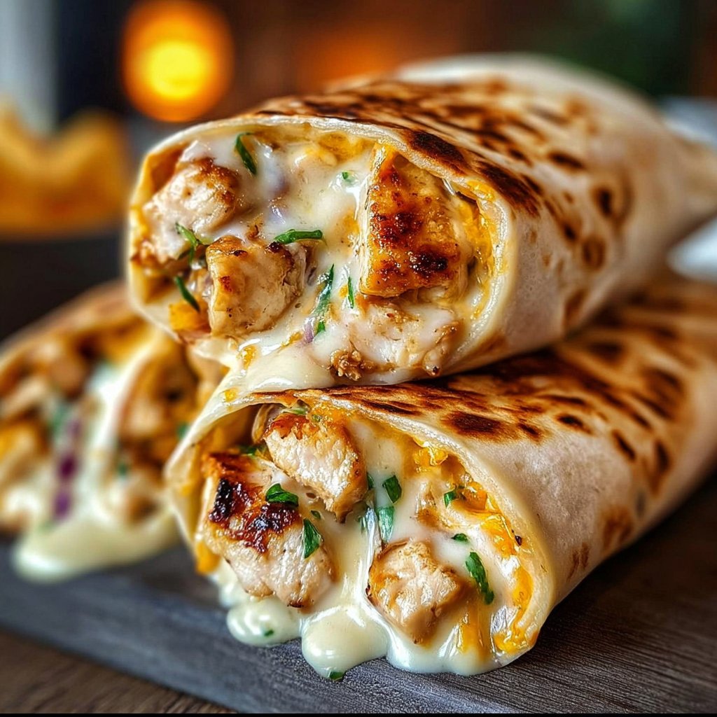 Cheesy Chicken Garlic Wraps 4 Cheesy Chicken Garlic Wraps