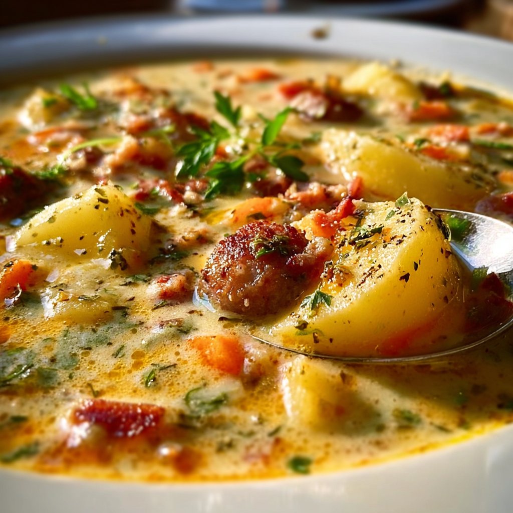Comforting Potato And Sausage Chowder 4 Comforting Potato and Sausage Chowder
