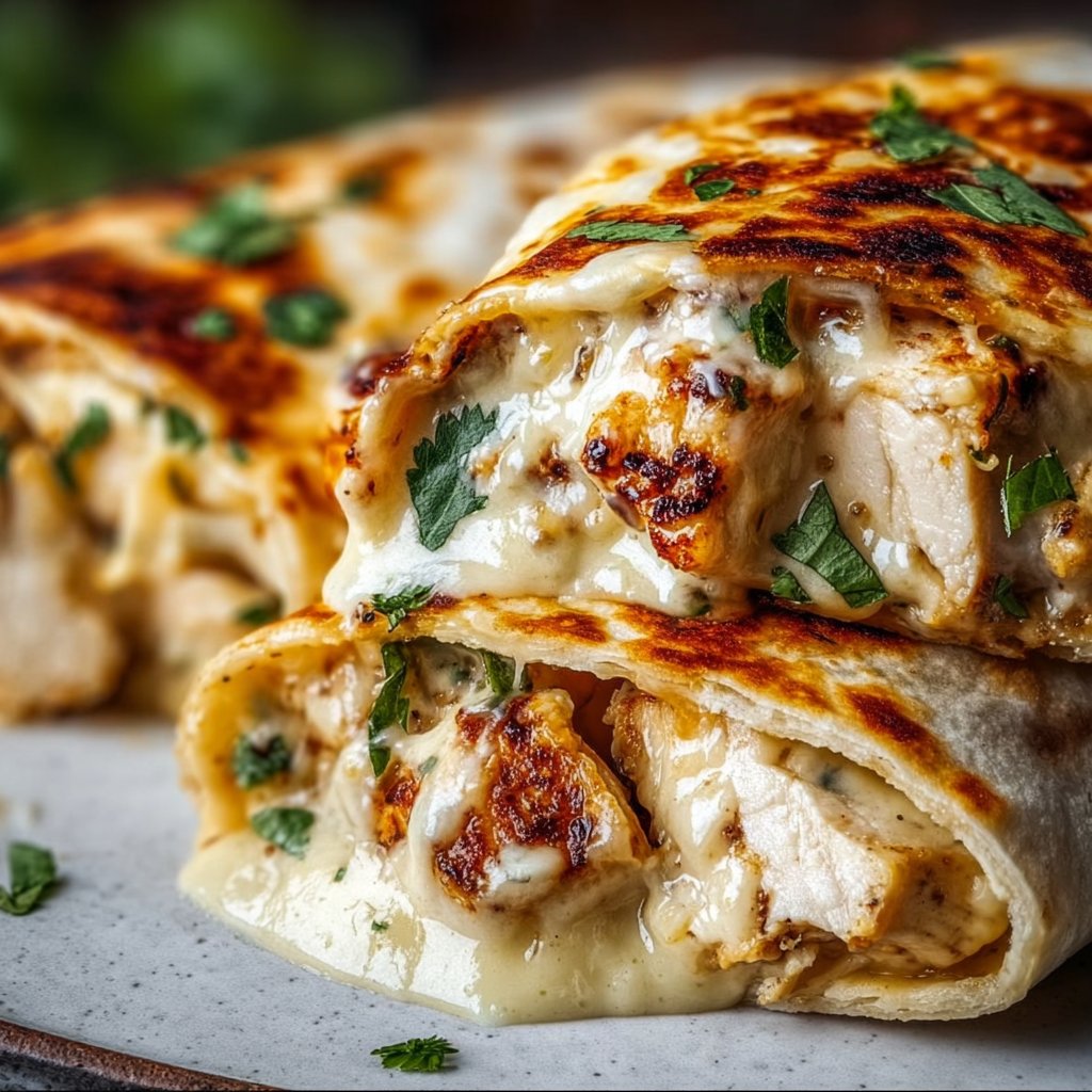 Cheesy Garlic Chicken Wraps 4 Cheesy Garlic Chicken Wraps