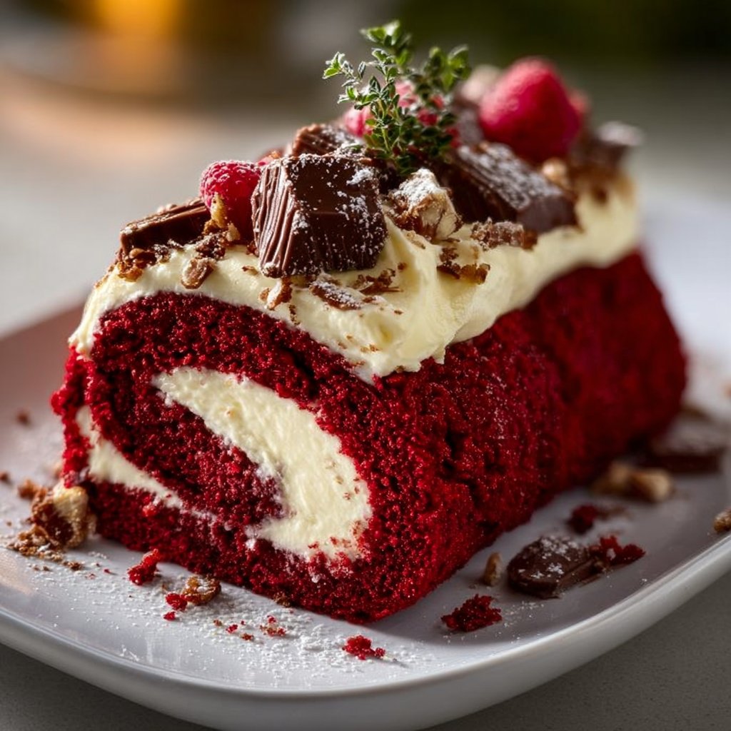 Red Velvet Yule Log 4 Red Velvet Yule Log