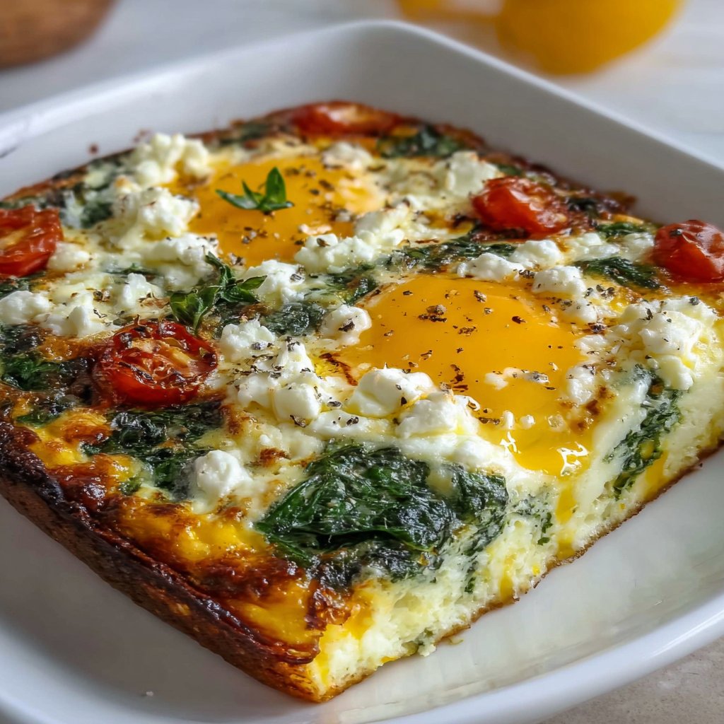 Spinach Feta Egg Bake 4 Spinach Feta Egg Bake
