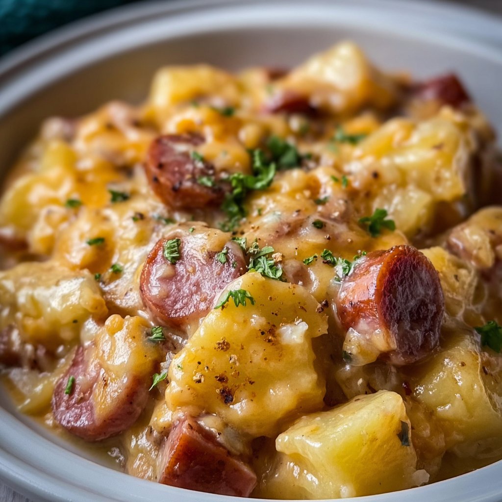 Crockpot Cheesy Potatoes And Kielbasa 4 Crockpot Cheesy Potatoes and Kielbasa