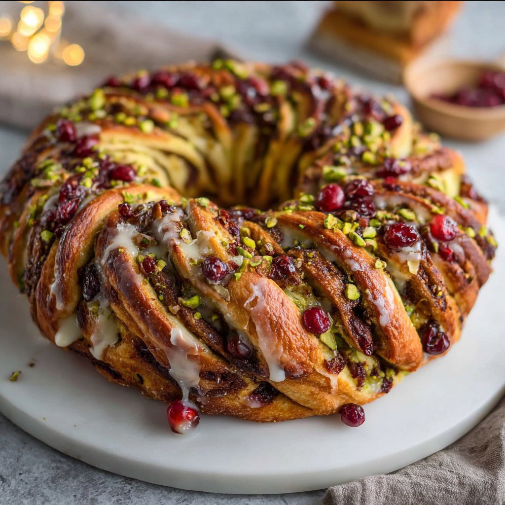 Cranberry Pistachio Babka Bread Wreath 4 Cranberry Pistachio Babka Bread Wreath