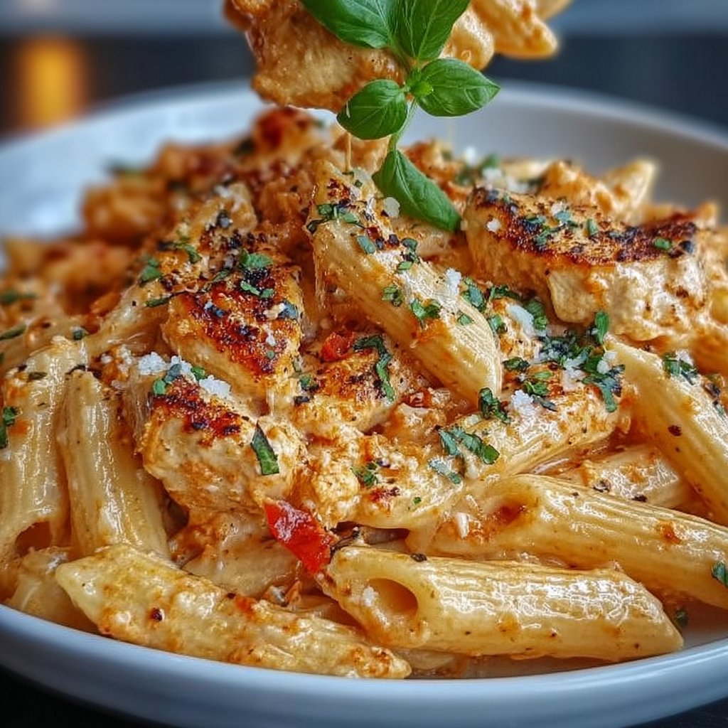 Creamy Roasted Red Pepper Chicken Penne Alfredo 4 Creamy Roasted Red Pepper Chicken Penne Alfredo