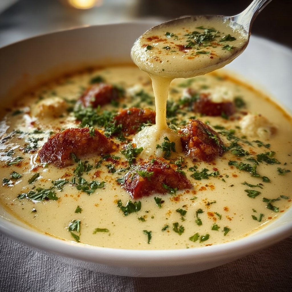 Cauliflower Soup With Sausage 4 Cauliflower Soup with Sausage