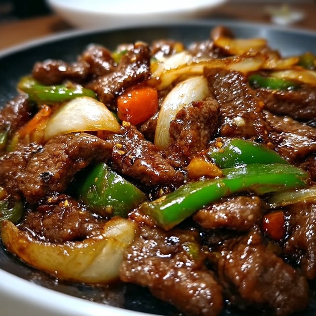 Sizzling Chinese Pepper Steak With Onions 4 Sizzling Chinese Pepper Steak with Onions
