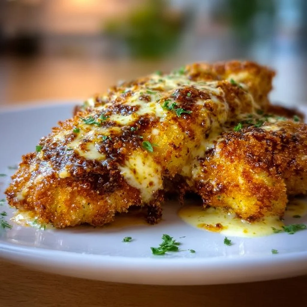 Baked Caesar Chicken dish with flavorful toppings ready to serve