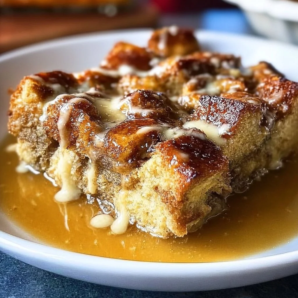 Delicious homemade bread pudding served in a warm bowl