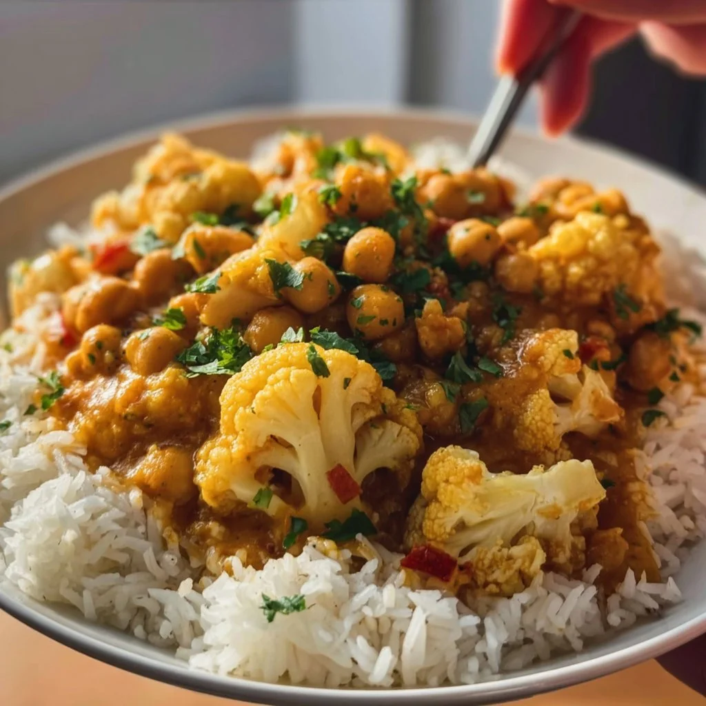 Cauliflower Chickpea Curry With Basmati Rice 4 Cauliflower Chickpea Curry with Basmati Rice