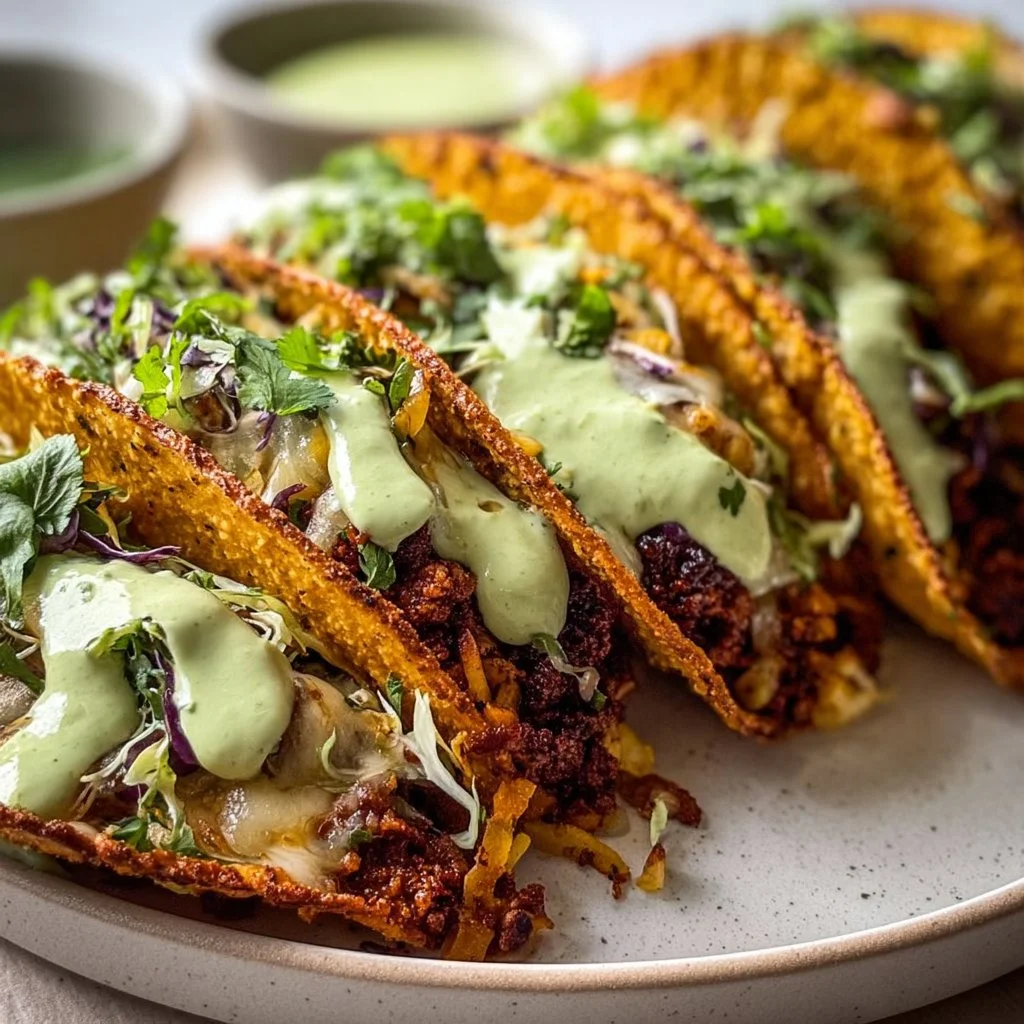 Crispy Baked Turkey Tacos With Creamy Avocado Sauce 4 Crispy Baked Turkey Tacos with Creamy Avocado Sauce