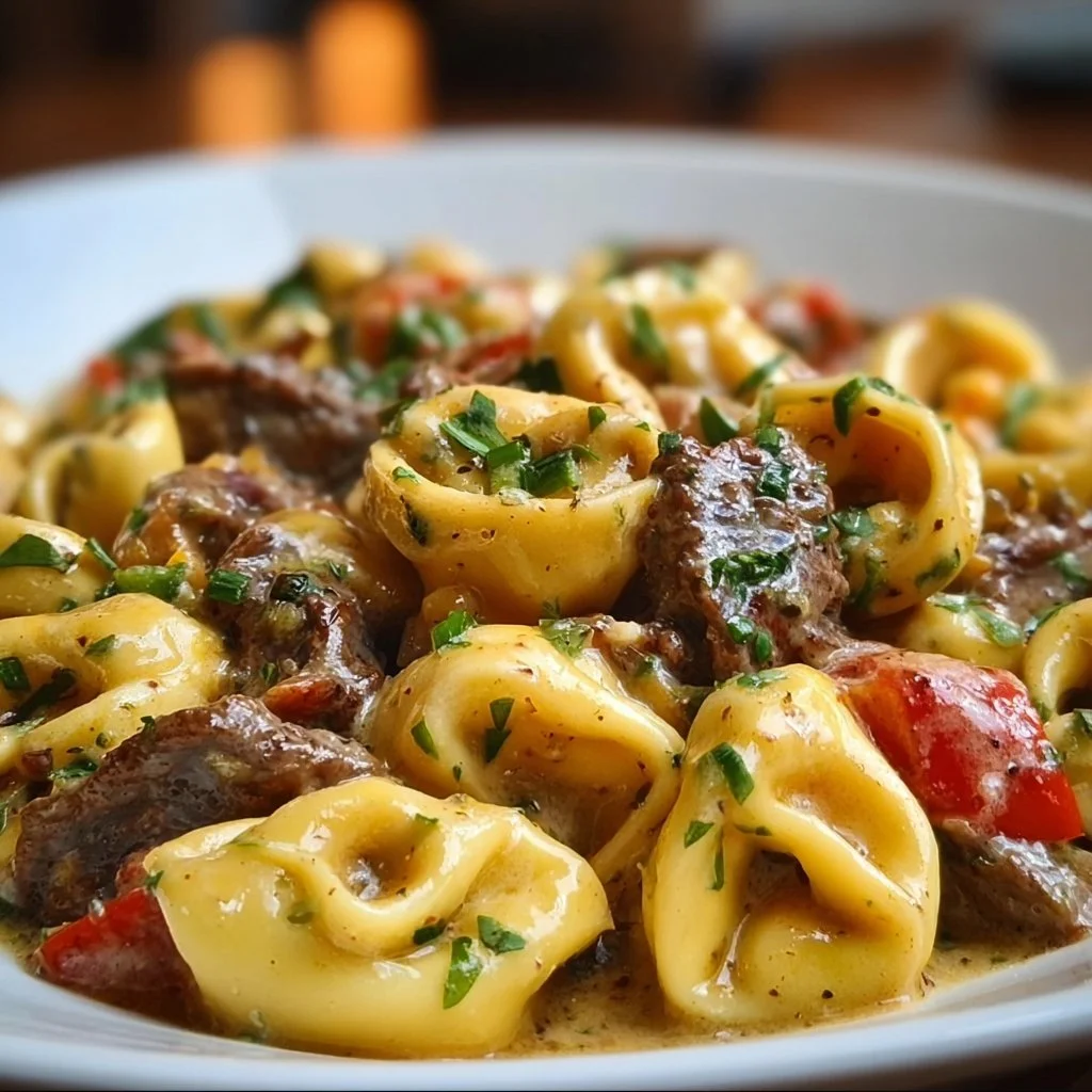 Delicious Philly Cheesesteak Tortellini Pasta 4 Delicious Philly Cheesesteak Tortellini Pasta