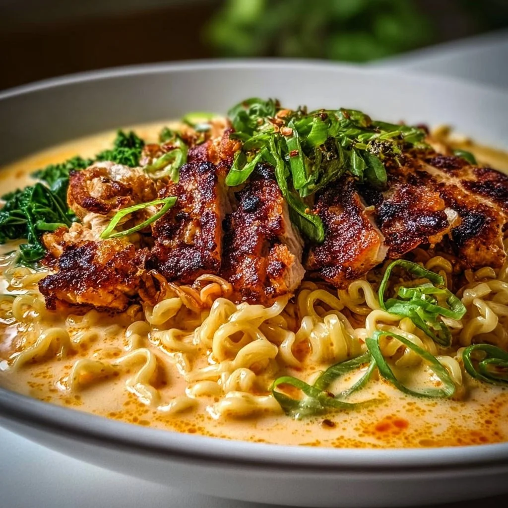 Fiery Chicken Ramen With Creamy Garlic Sauce 4 Fiery Chicken Ramen with Creamy Garlic Sauce