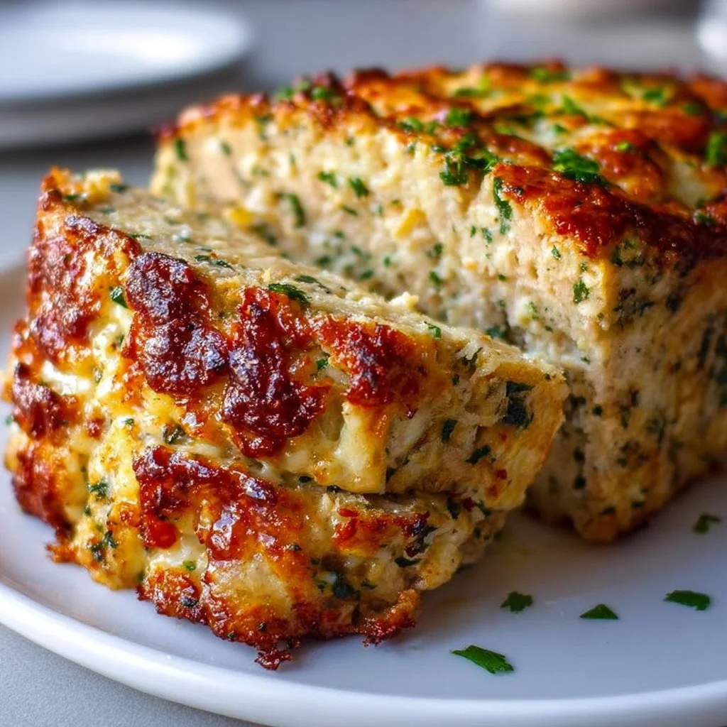 Garlic Parmesan Chicken Meatloaf 4 Garlic Parmesan Chicken Meatloaf