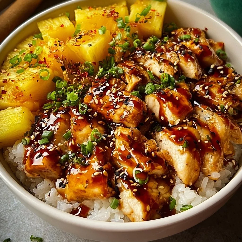 Teriyaki Chicken And Pineapple Bowls 4 Teriyaki Chicken and Pineapple Bowls