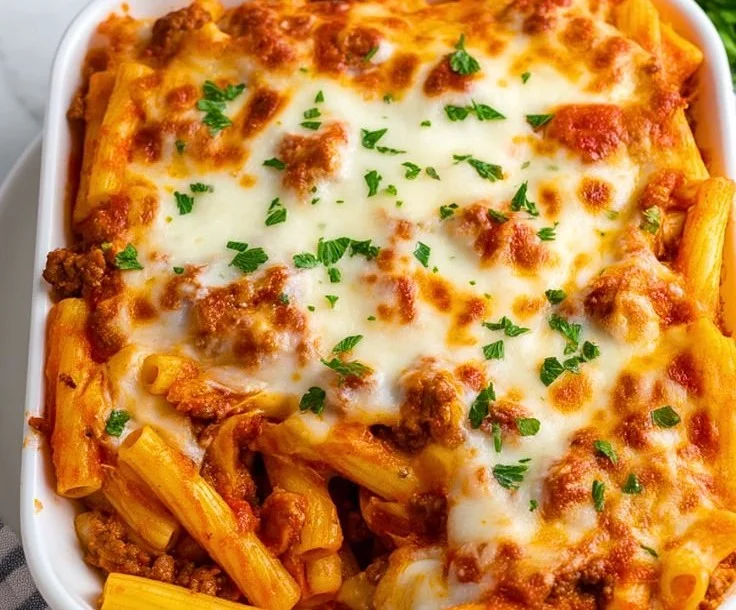 Cheesy Baked Ziti 4 Cheesy Baked Ziti