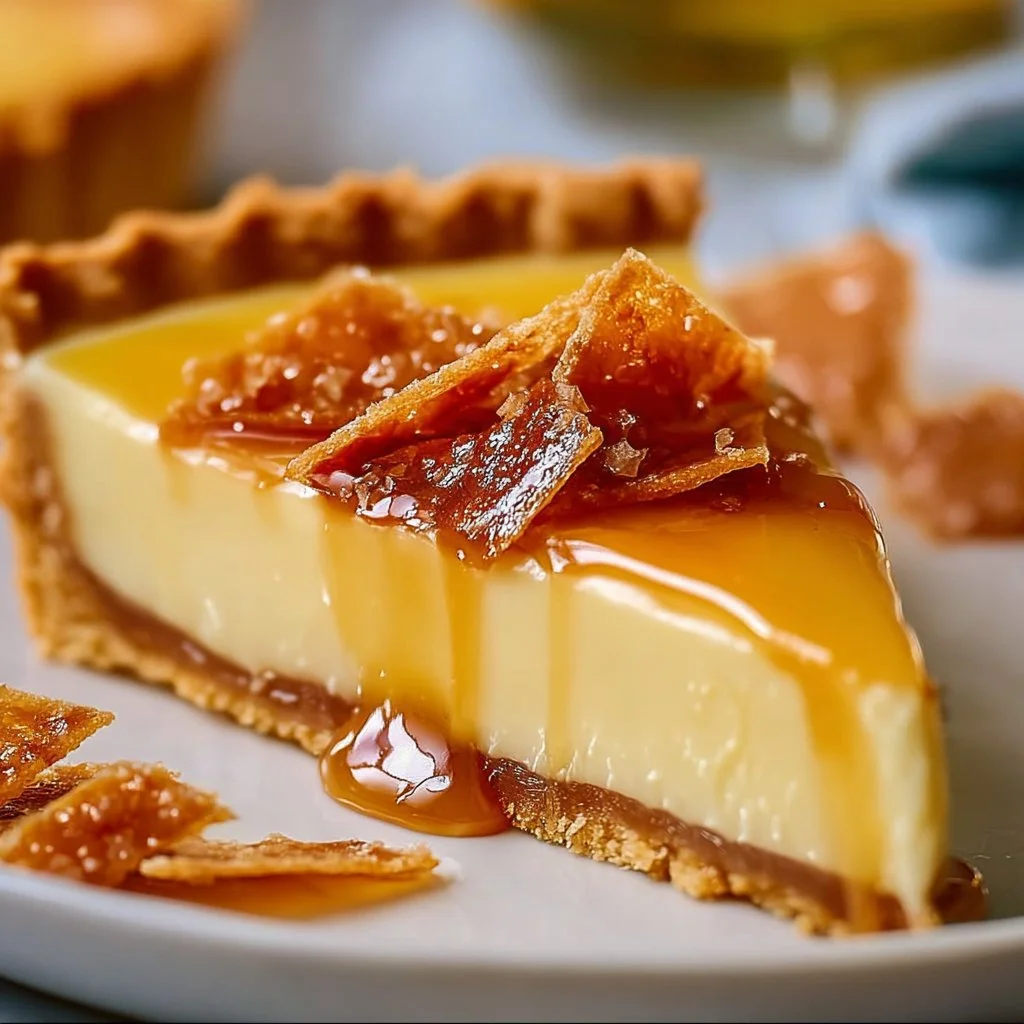 Eggnog Crème Tart With Caramel Shards 4 Eggnog Crème Tart with Caramel Shards