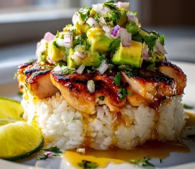 Honey Lime Chicken Avocado Rice Stack 4 Honey Lime Chicken Avocado Rice Stack